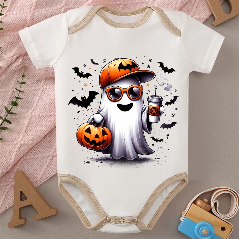 

MINISO Ghost Happy Halloween Baby Pure Cotton Cloths Jumpsuit Onesie Soft Bodysuit for 0-12 Months Newborn Best Gift for Baby