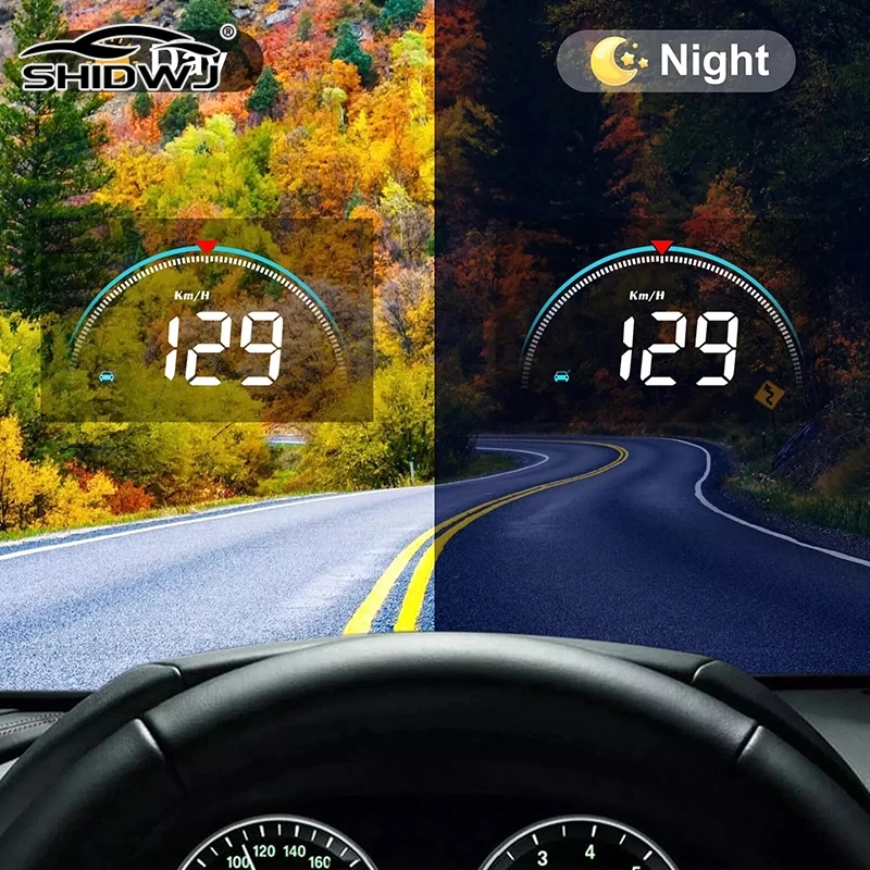 M8 Car HUD Head Up Display OBD2 Overspeed Warning Auto Electronic Water Temperature LED Digital Projector Windshield