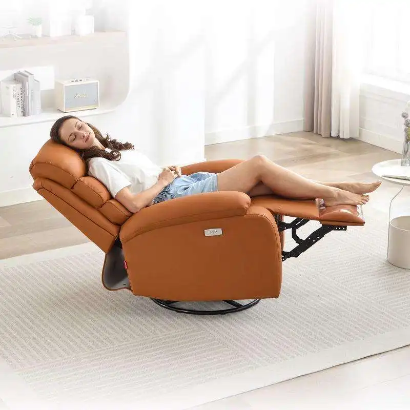 Modern Electric Massage Single Recliner Office Lounge Chair Remote Control Metal Frame Cotton Filled Fabric Upholstery Tilting