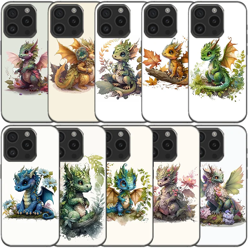 Cute Mythical Dragon Clear Phone Case For Apple iPhone 12 13 Mini 11 14 15 16 Pro Max Cover XS MAX XR Soft