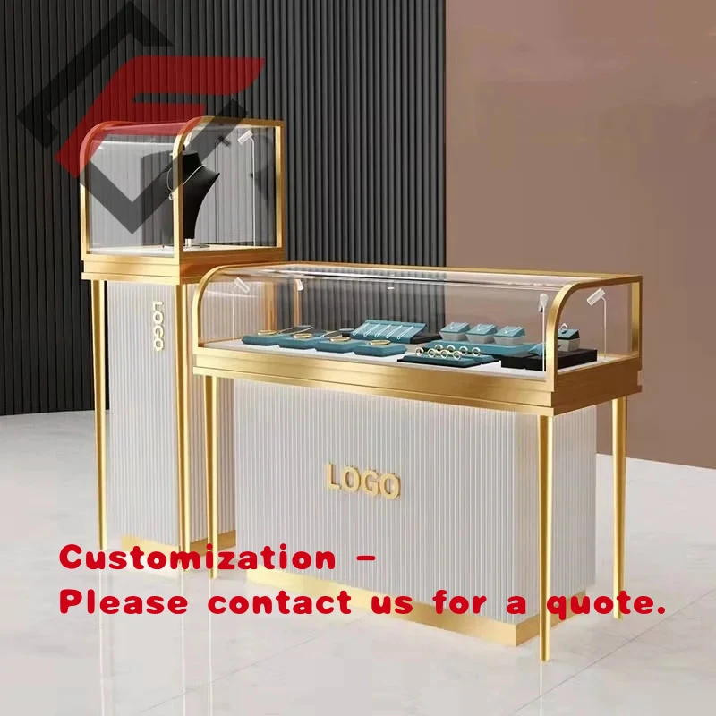 custom.Design Gold LED Light Hinge Hidden Metallic Customizable Drawer Lock Cupboard Double-Sided Duty Used Cabinet Displa