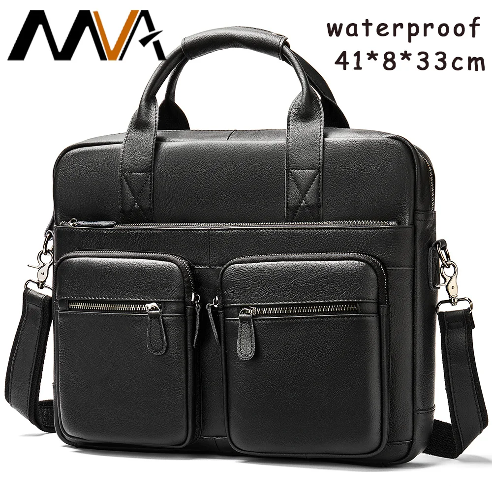 Bag Genuine Men's Leather Briefcase 15.6" Laptop Bags For Men Business New портфели bolsa masculina bolso hombre 서류가방 7412