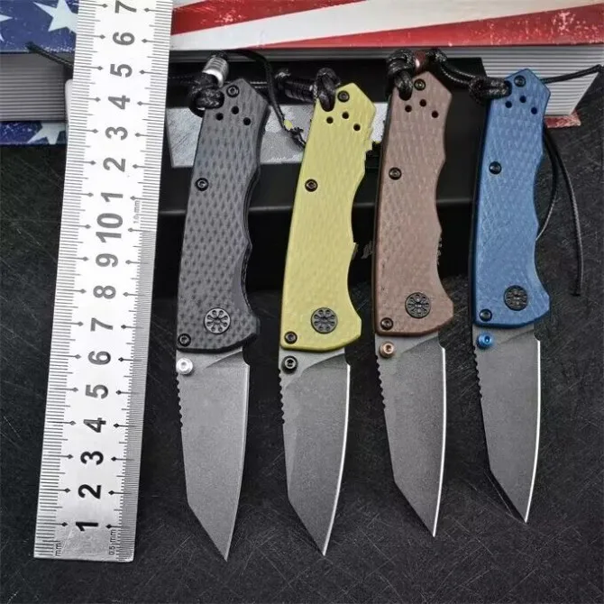 Mariposa BM290 Mini cuchillo plegable de bolsillo, hoja M4, mango de fibra de vidrio de nailon, táctico, caza, Camping, EDC, herramienta de supervivencia