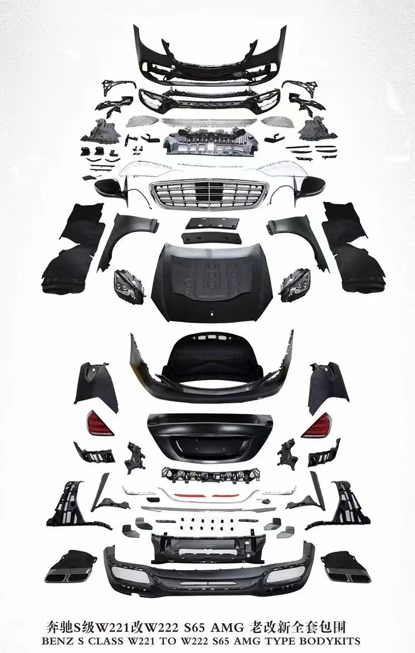 Zestaw karoserii do faceliftu, konwersja samochodu z klasy S W221 na model W222 typu S65