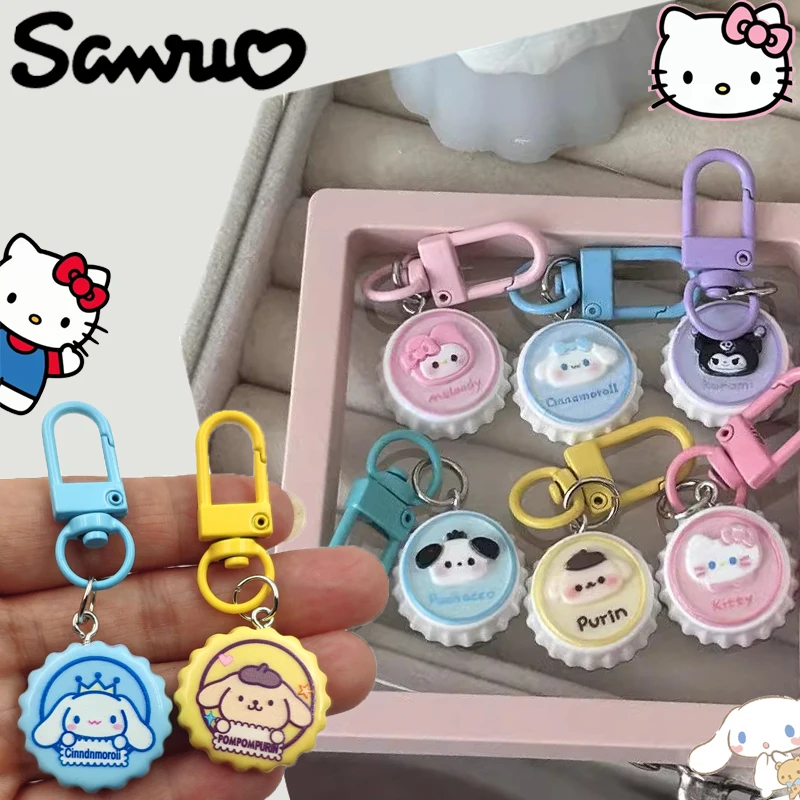 

New Fashion Trend Sanrio Cartoon Keychain Helloes Kittys Kuromi Pochacco My Melody Cute Peripheral Pendant School Bag Accessory