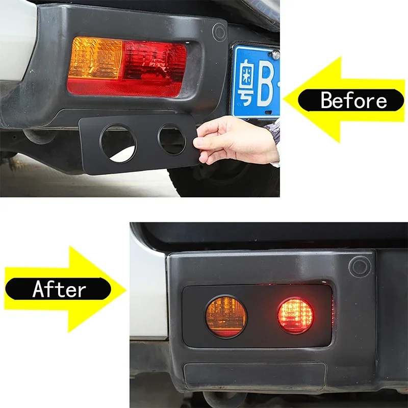 

2Pcs ABS carbon fiber For Toyota FJ Cruiser 2007-2021 car rear fog light decorative cover sticker car protection accessories