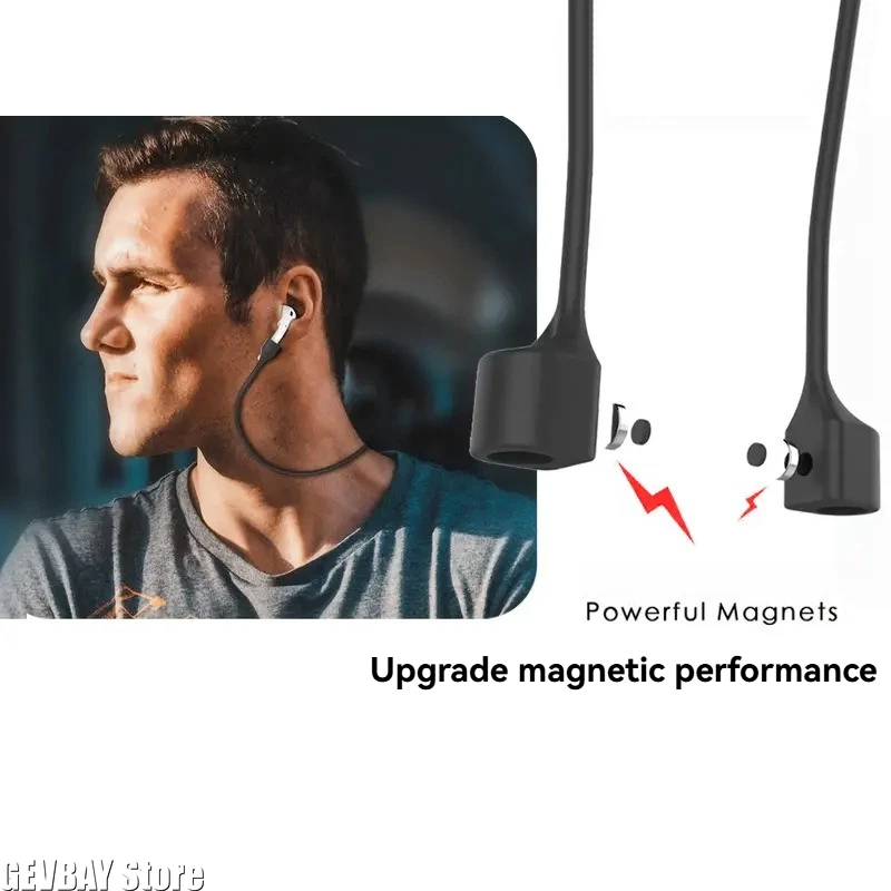 Magnetic Anti-lost Rope Strap Silicone Earphones String for Airpods 4 3 2 1 Wireless Bluetooth Headphone Neck Straps Accessories