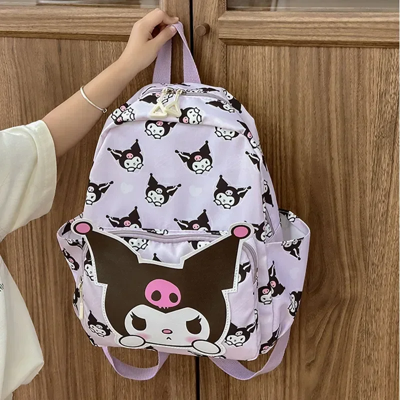 

Школьный портфель Kuromi Kawaii Hello Kitty, школьная сумка для детского сада, мелодии, Студенческая сумка, вместительный рюкзак в стиле Cinnamoroll, подарок