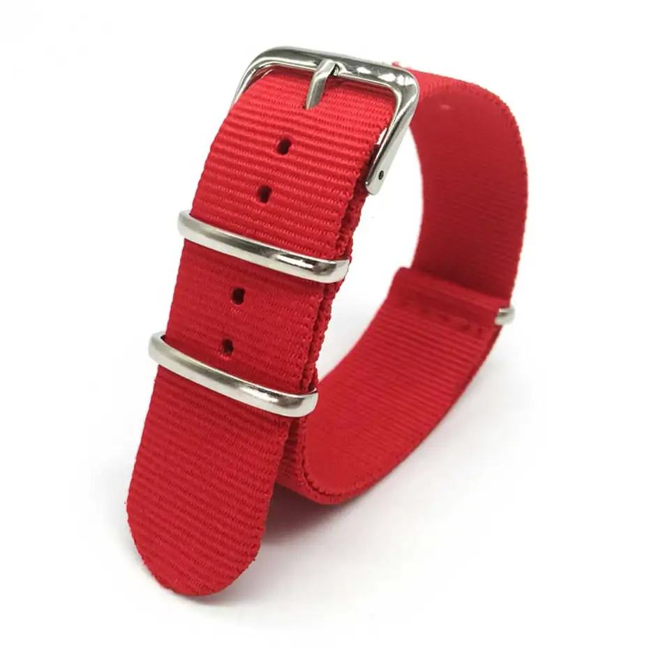 Correa de reloj deportiva de nailon para hombre y mujer, 18mm 20mm 22mm, correa militar de tela nailon con hebilla 5