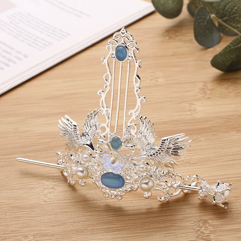 Hairpin Crown Set Fairy Crane Costume Pan Hair Ornaments Ancient Style