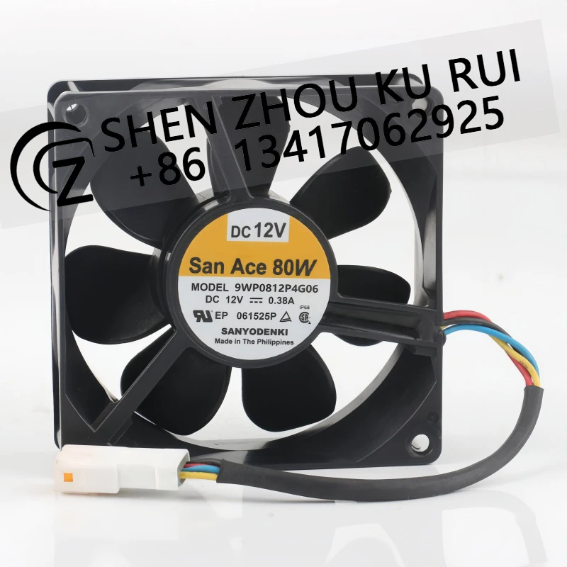 Sanyo 12V 0.38A AC EC 8025 80X80X25MM 8CM impermeable gran volumen de aire inversor de cuatro cables 9WP0812P4G06 ventilador de refrigeración