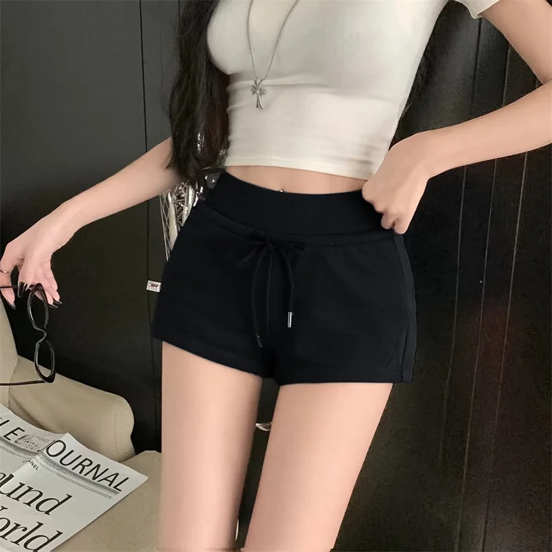 Low-Waist  Print Drawstring Shorts Women's Summer Spicy Girl Sporty Bottoms Hot Pants Casual Leggings Commute Style