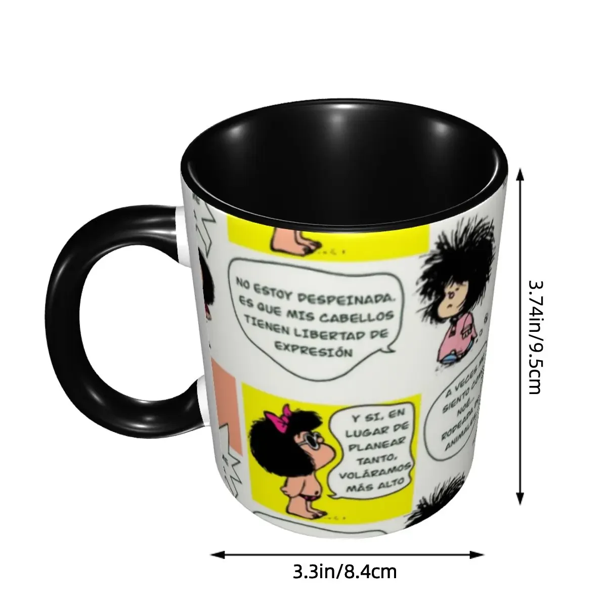 DIY Mafalda Ceramic Mug Personalized Argentine Cartoon Quino Comics Coffee Cups Creative Gift