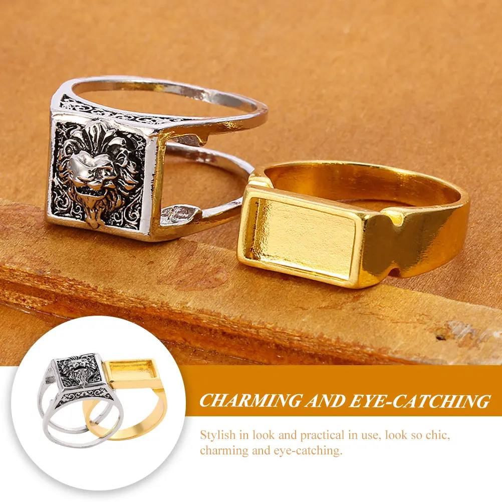 

Lion Rings for Men Women Cool Gothic Secret Compartment Alloy Material Detachable Ring Storage Box Design Stylish Eye catching