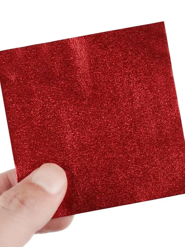 100 sztuk złoty kolor folia aluminiowa opakowanie cukierków papier do pakowania czekolady materiały na wesele 8x8cm czerwony zielony niebieski różowy — zdjęcie produktu 7