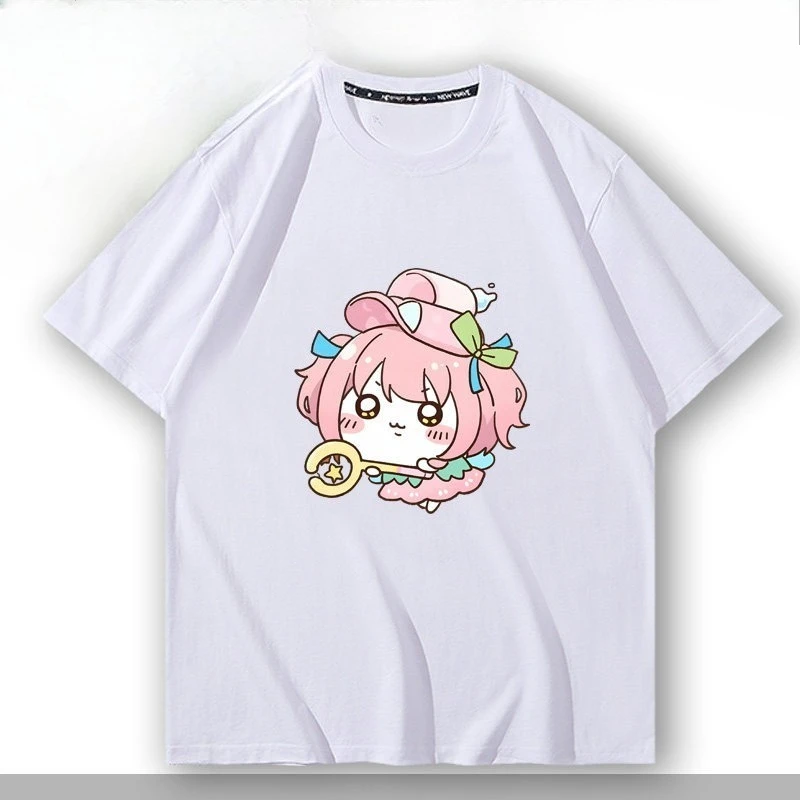 Kawaii Chiikawa Hachiware Oversize Heavyweight Short Sleeve T-shirt Camera Print Unisex Cotton Daily Summer Tee