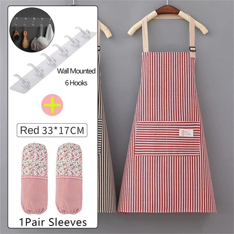 

Cotton Apron Household Kitchen Cooking Restaurant Breathable Adult Korean Style Fashion Men and Women