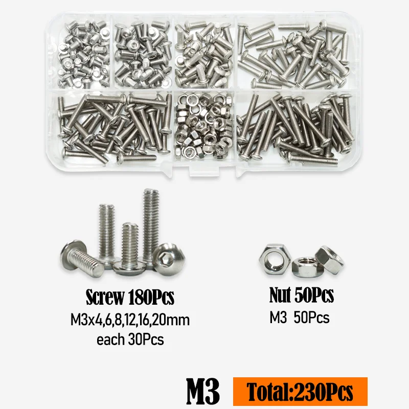 Runde Flachkopf-Innensechskantschraube M2 M3 M4 M5 M6 A2 304 Edelstahl Sechskant-Pilzknopfkopf-Inbusschraube Mutter für Motorräder – Detail 7