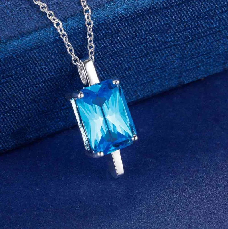 925 Sterling Silver Necklace Pendant Shining Crystal for Women Wedding Jewelry Engagement Fashion Party Classics Mother's Gift