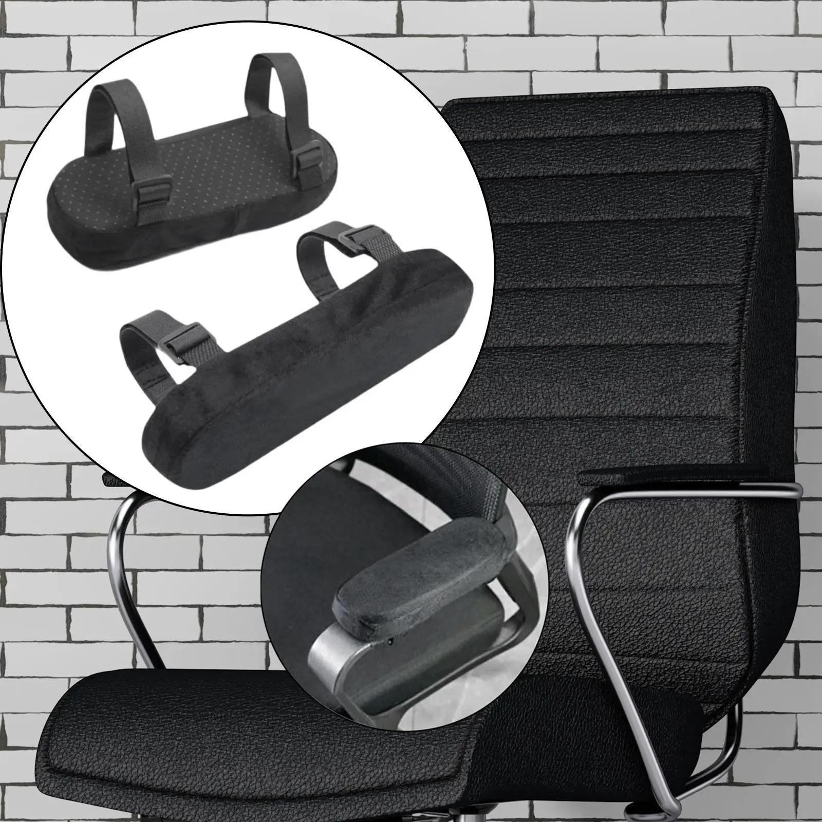 Soft Velvet Armrest Pad Memory Foam Cushion Chair Armrest Protector Ergonomic Support for Office Chair
