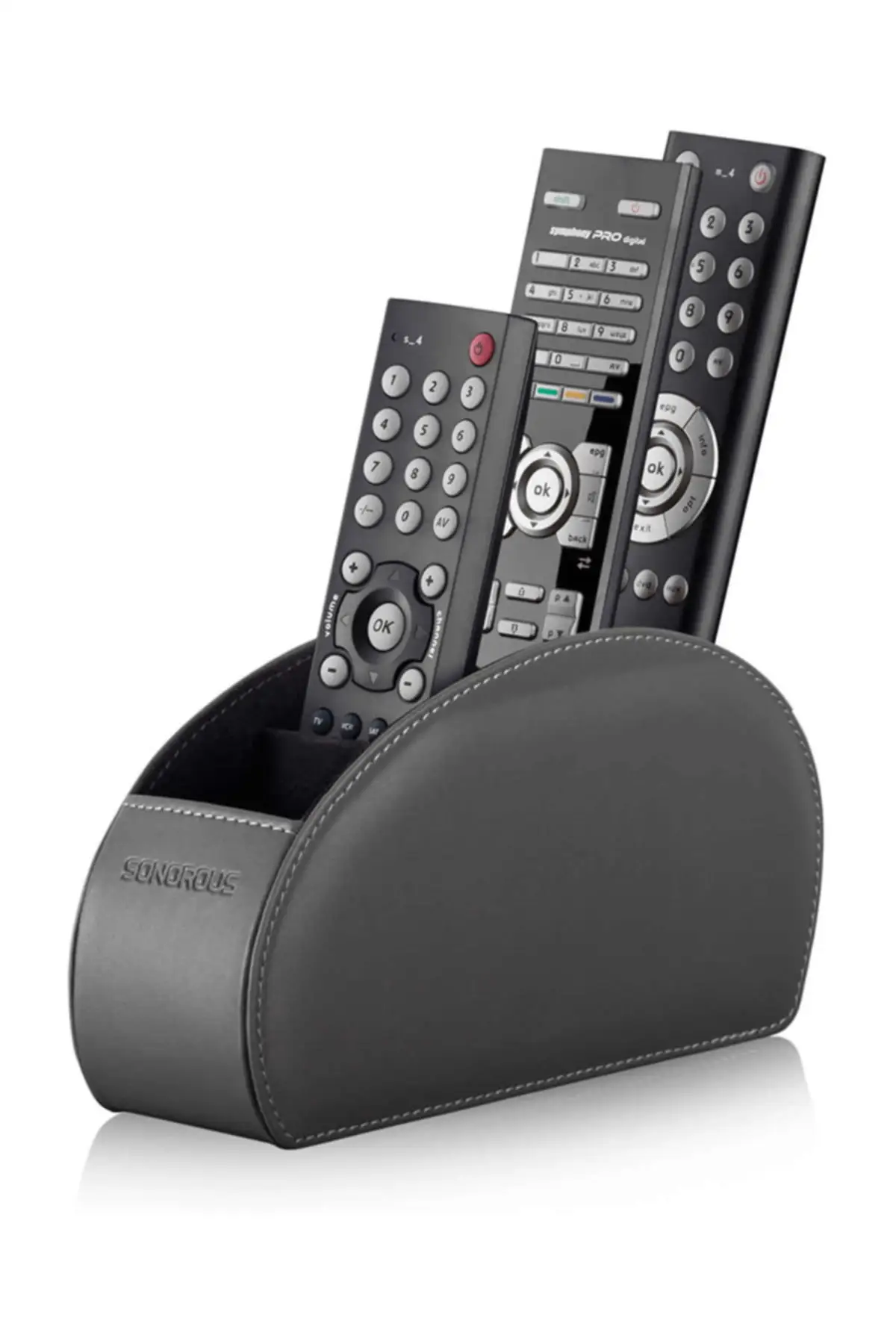 Leather Remote Control - Remote Stand Gray 5 Sections Home Decoration Television - Satellite Receiver - Organizer