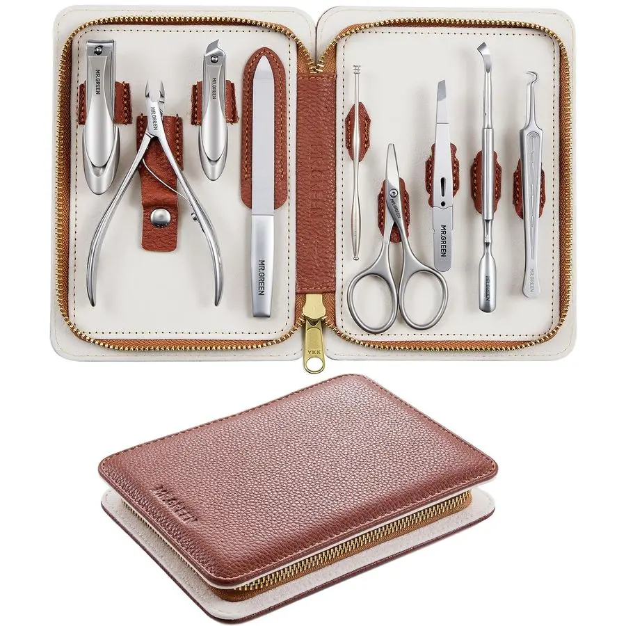 9in1 مانيكير أمبير مجموعة باديكير المهنية الألمانية الفولاذ المقاوم للصدأ مسمار كليبرز أدوات للعناية الشخصية مع SplashProof مسمار المقص أمبير #1