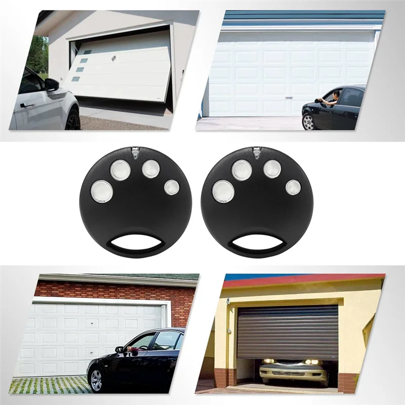-A96P 2Pcs Garage Door Remote Control 4 Button SM4 433.92Mhz Rolling Code Gate Opener Key Transmitter