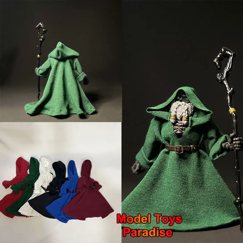 

Вязаный плащ-накидка с капюшоном и V-образным вырезом для солдата в масштабе 1/12 с поясом, модель одежды и аксессуаров, подходит для 6-дюймовых фигурок Four Horsemen