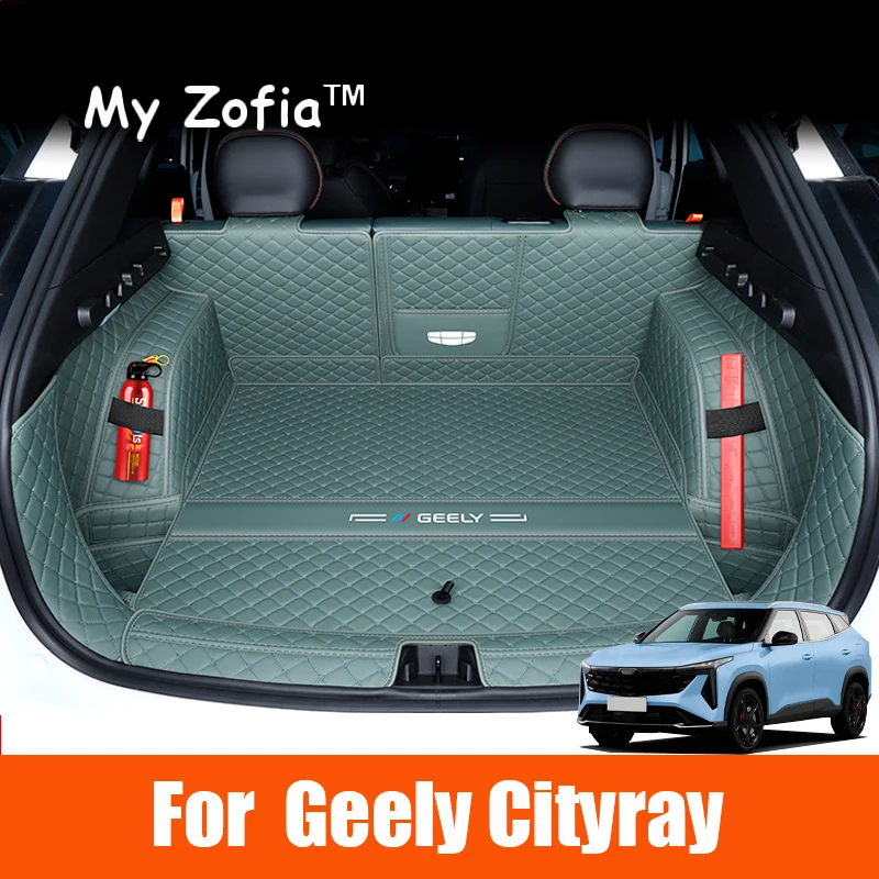 

For Geely Cityray 2024 2025 boyue Car Leather Trunk Mat Boot Durable Liner Waterproof Mud Protector Cargo Carpet Accessories