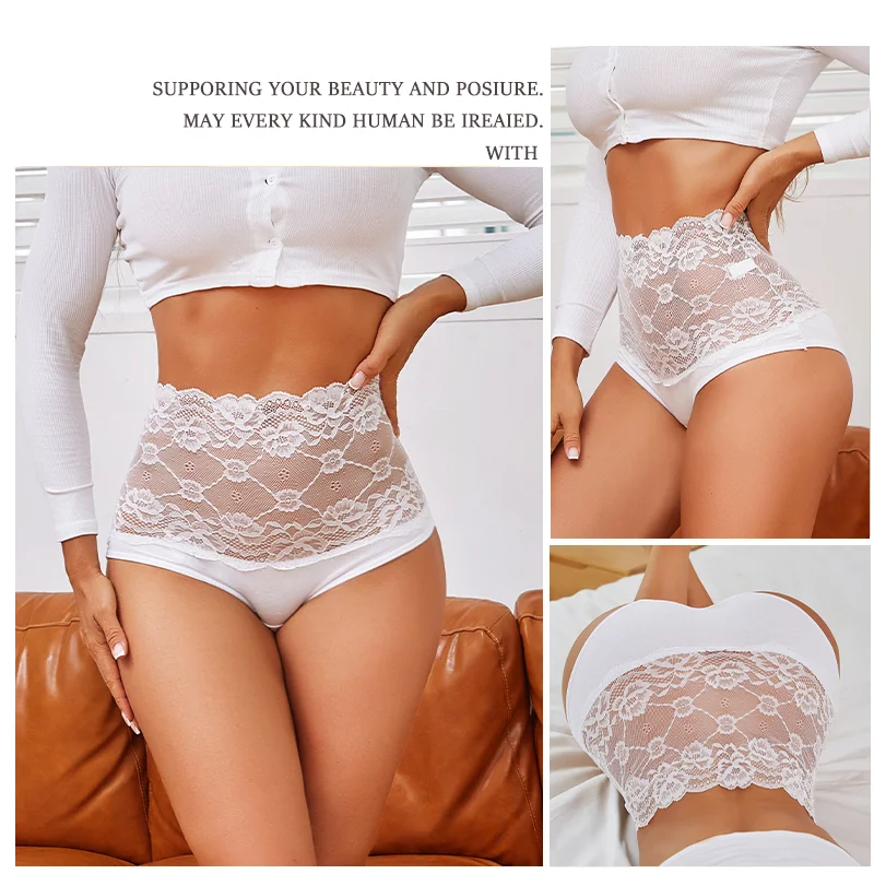 Women\'s High Waist Panties Seamless Lace Sports Silk Satin Boxers Underwear Female Lovely Brief Cozy Lingerie Intimate Underpant