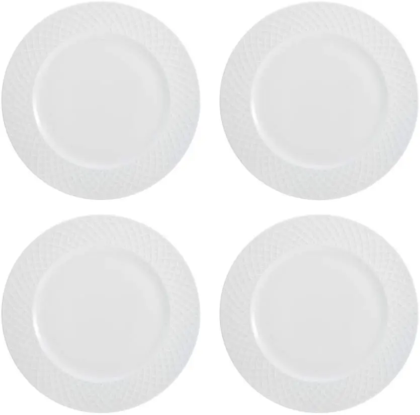 White Bone China 16-Piece Dinnerware Set with Dinner Plates, Salad Plates, Cereal Bowls, and Mugs, Dishwasher-Safe