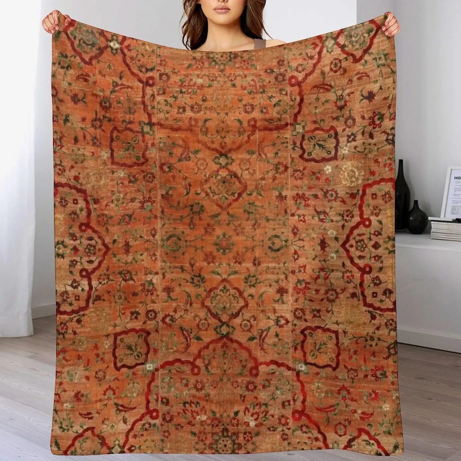 

17th Century Velvet and Silk Carpet Print Throw Blanket christmas decoration For Baby Luxury St Polar Blankets