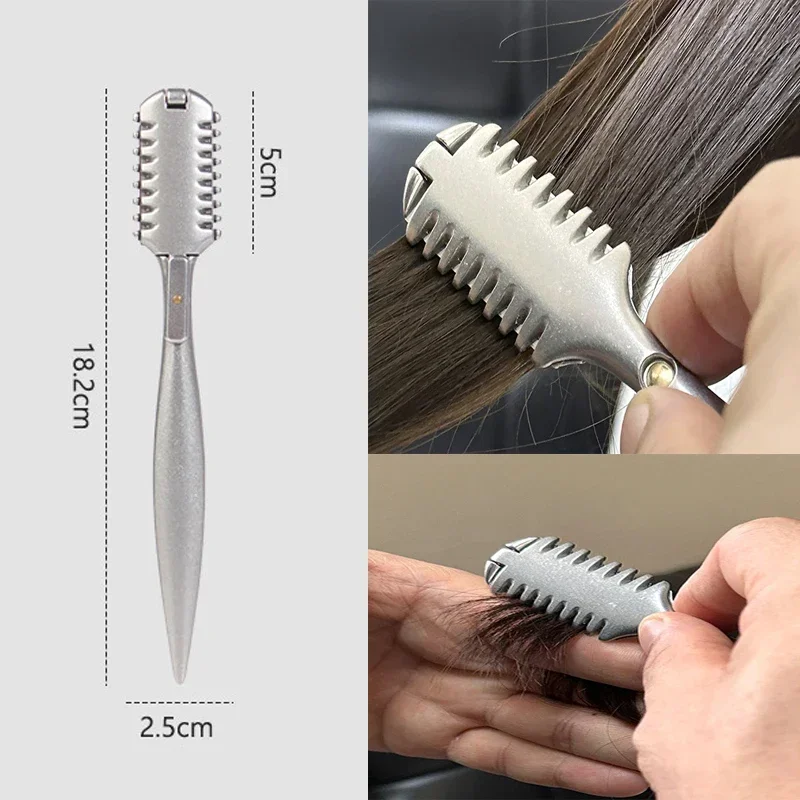 

New Double Side Thinning Razor Zinc Alloy Barber Manual Shaving Razor For Saon Professional Hair Cutting Knife Holder Salon Tool