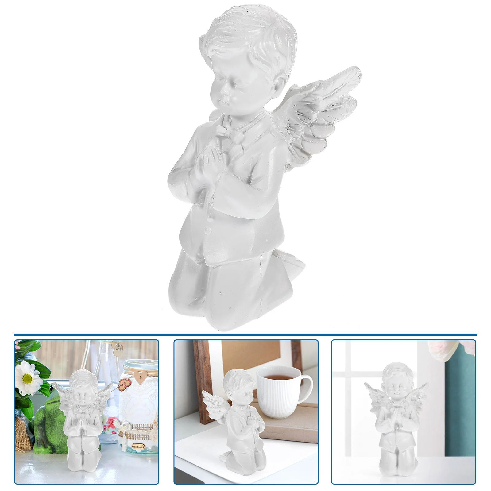 

1Pcs Resin Craft Prayer Angel Small Lightweight Garden Yard Decoration Hand Painted Durable Exquisite Creative Desktop Ornament