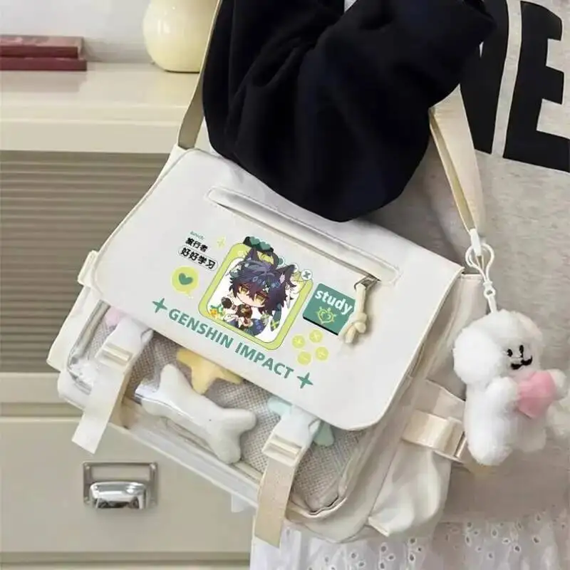 

Аниме-игра Gs Impact Cos Tartaglia Paimon Yae Miko Камисато Аяка и т. д. Сумка через плечо унисекс с мультяшным принтом Prezzie 2025 года