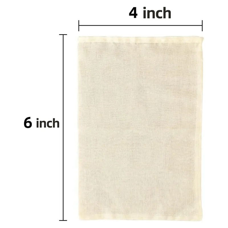 50 Pcs 4 x 6 Inches Cotton Muslin Bags, Reusable Drawstring Bags for Tea, Cheesecloth Sachet Bags for Party,Home Storage