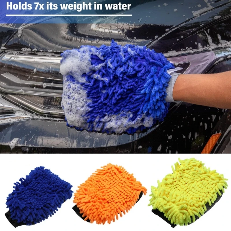 

Перчатки из синели из микрофибры для домашней мойки автомобиля, щетка без царапин, двусторонняя варежка для мойки автомобиля, инструменты для полировки пыли и чистки