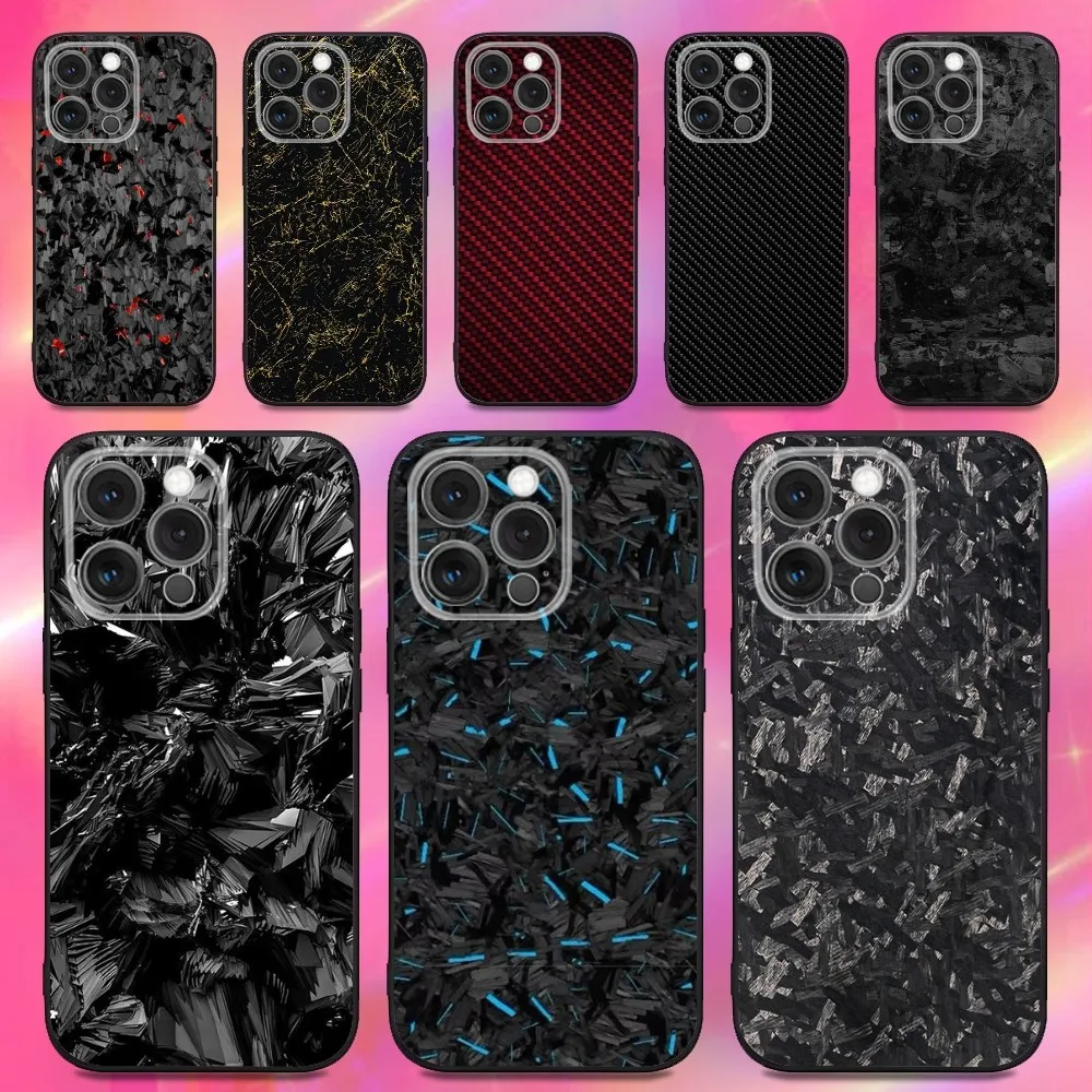 

Carbon Fiber Pattern Phone Case For iPhone 16,15,14,13,12,11,Pro,Max,Plus,X,XS,XR,SE,8,7,Mini,Soft Silicone Black Case