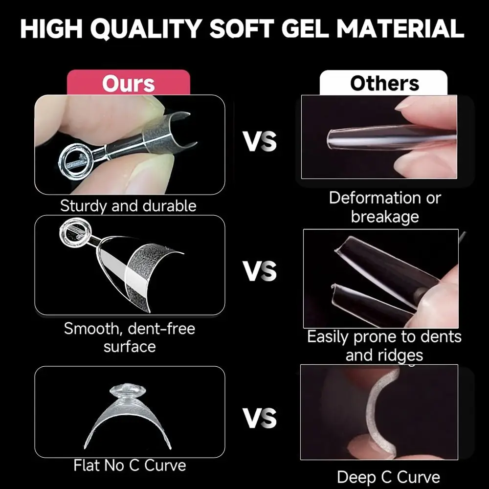 120/240/500Pcs/Box XXS XS False Nails Tips Pre-shape Extra Short Press on Nails Multi-Size Ultra-thin Gelly Nail Tips