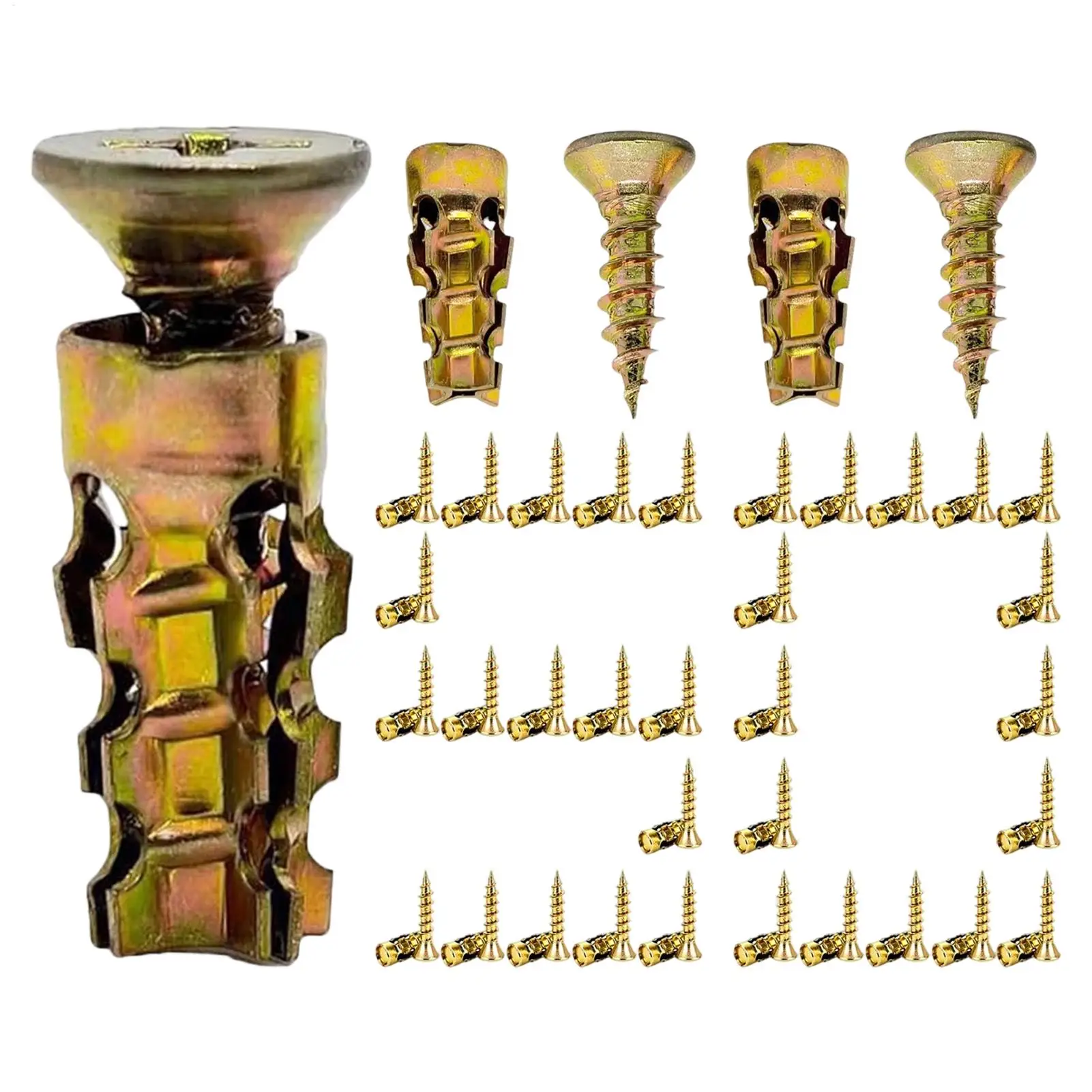 Metal Expansion Nut Repair Kit Short Expansion Screw Fastener Door Hinge Restoration Hardware Hole Reinforcement Tool For Indoor