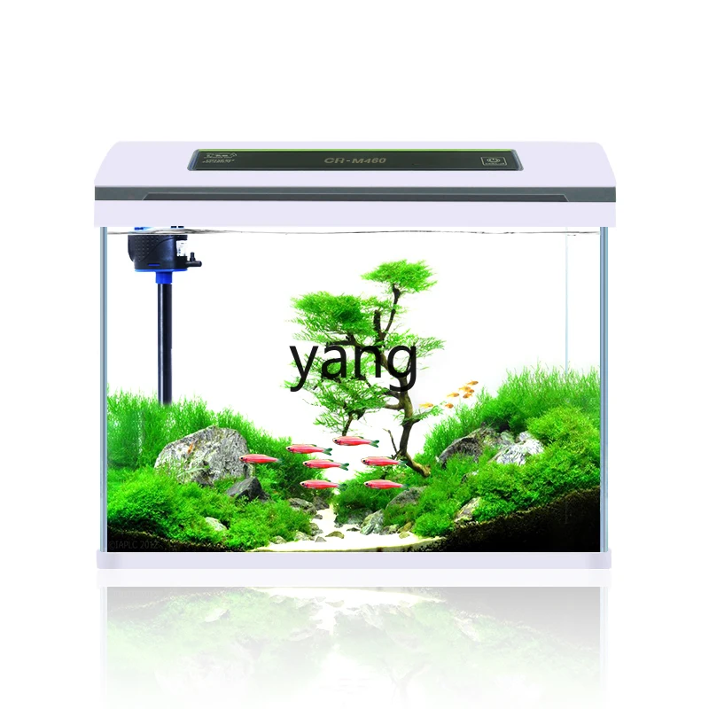 

LMM Self-Circulation Super White Glass Fish Tank Living Room Small and Medium Lazy Change Water Ecological Desktop Aquarium