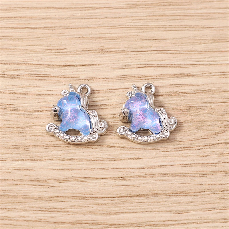 5 Stück 13x14mm Niedliche Kristall-Tier-Anhänger in Form von Pferden für die Schmuckherstellung, Ohrhänger, Halsketten, Armbänder, DIY-Bastelzubehör – Detail 12