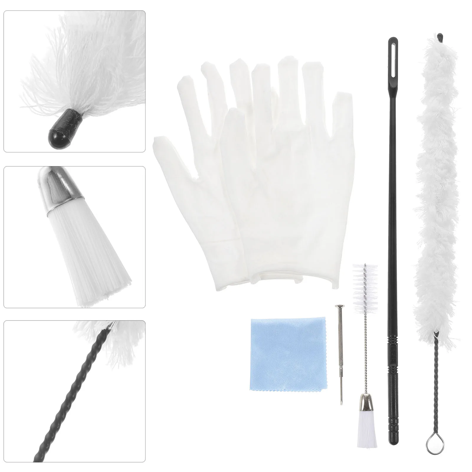 

Cleaning Tool Cotton Brush Wrench Saxophone Key for Cleaner Kit Clarinet Wind Instrument Kits Music