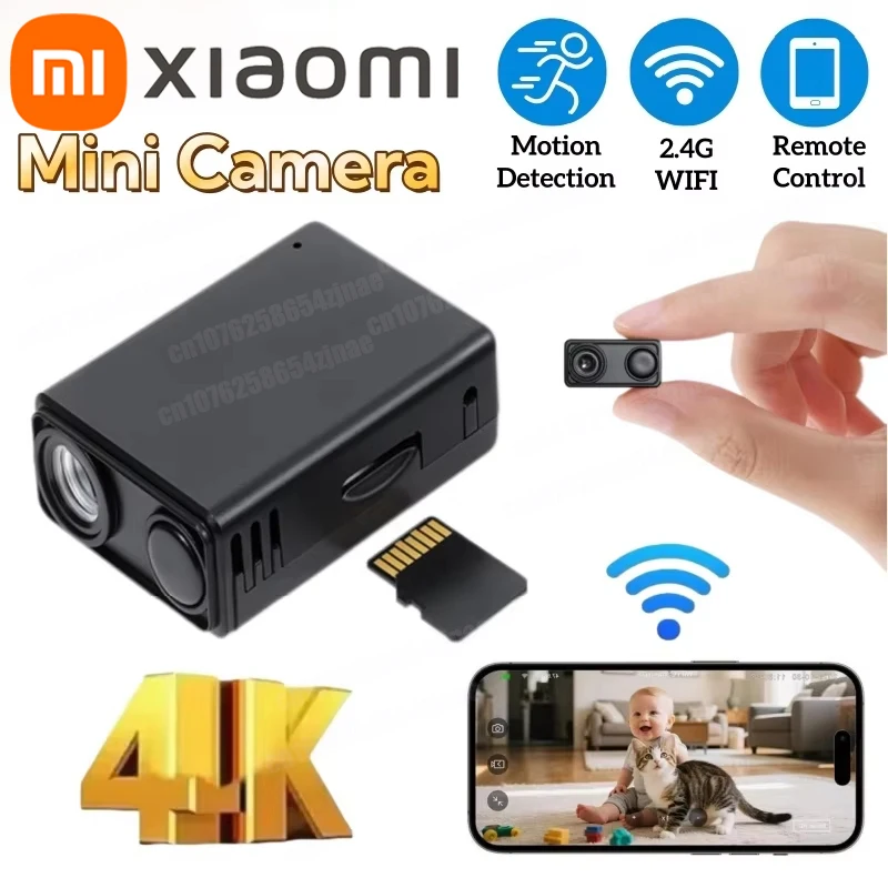 Xiaomi 4K Camera WiFi Wireless Monitor Night Vision Remote Motion Detecting Camcorders Security Protection Indoor Surveillance
