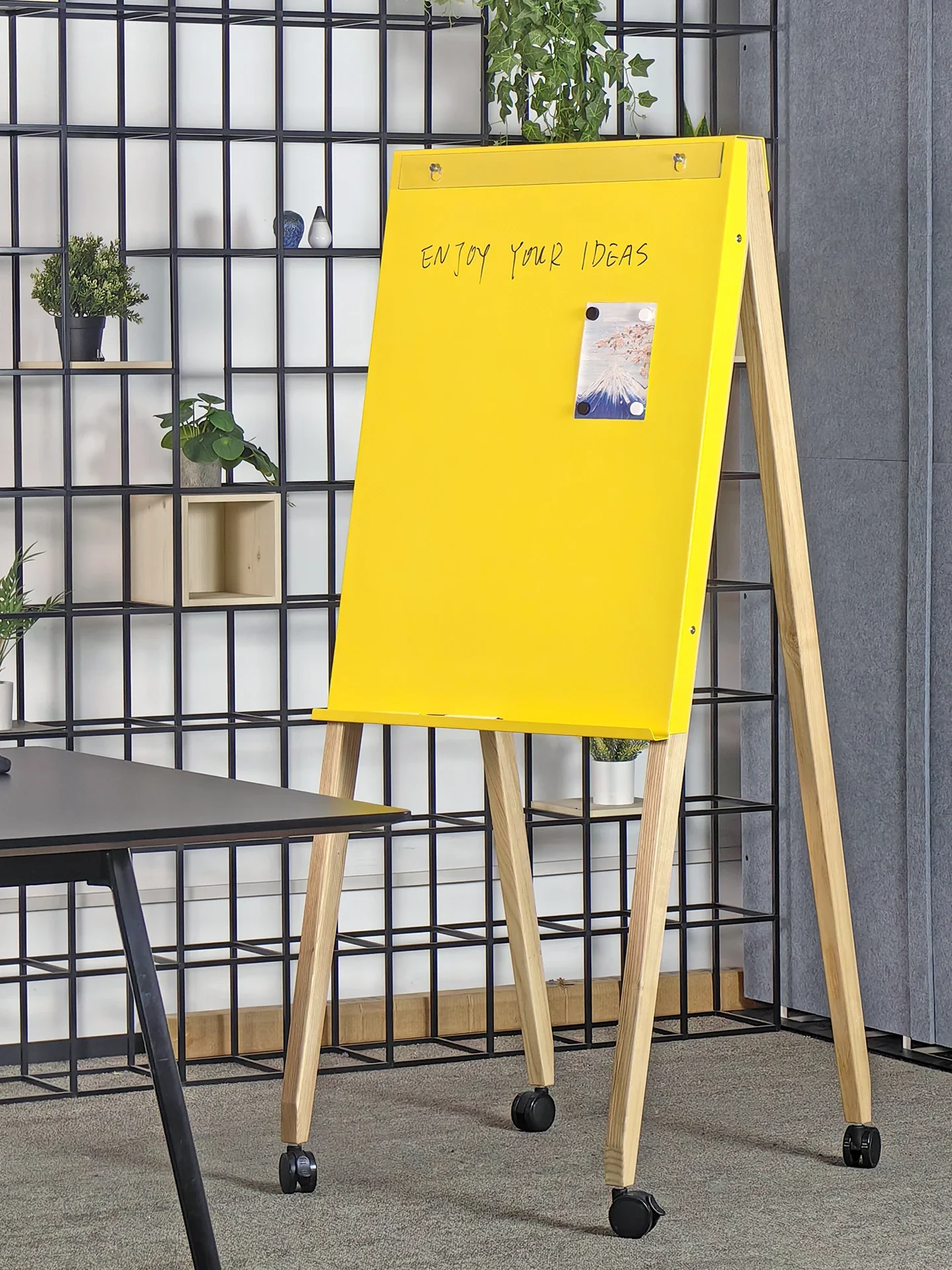 Movable magnetic bracket type whiteboard office meeting training teaching household erasable magnetic writing board with bracket