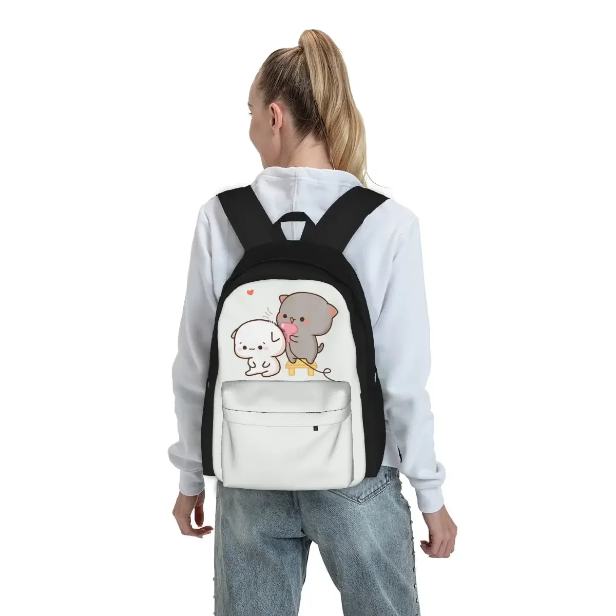 Peach And Goma Mochi Backpacks Boys Girls Bookbag Children School Bags Cartoon Kids Rucksack Travel Rucksack Shoulder Bag