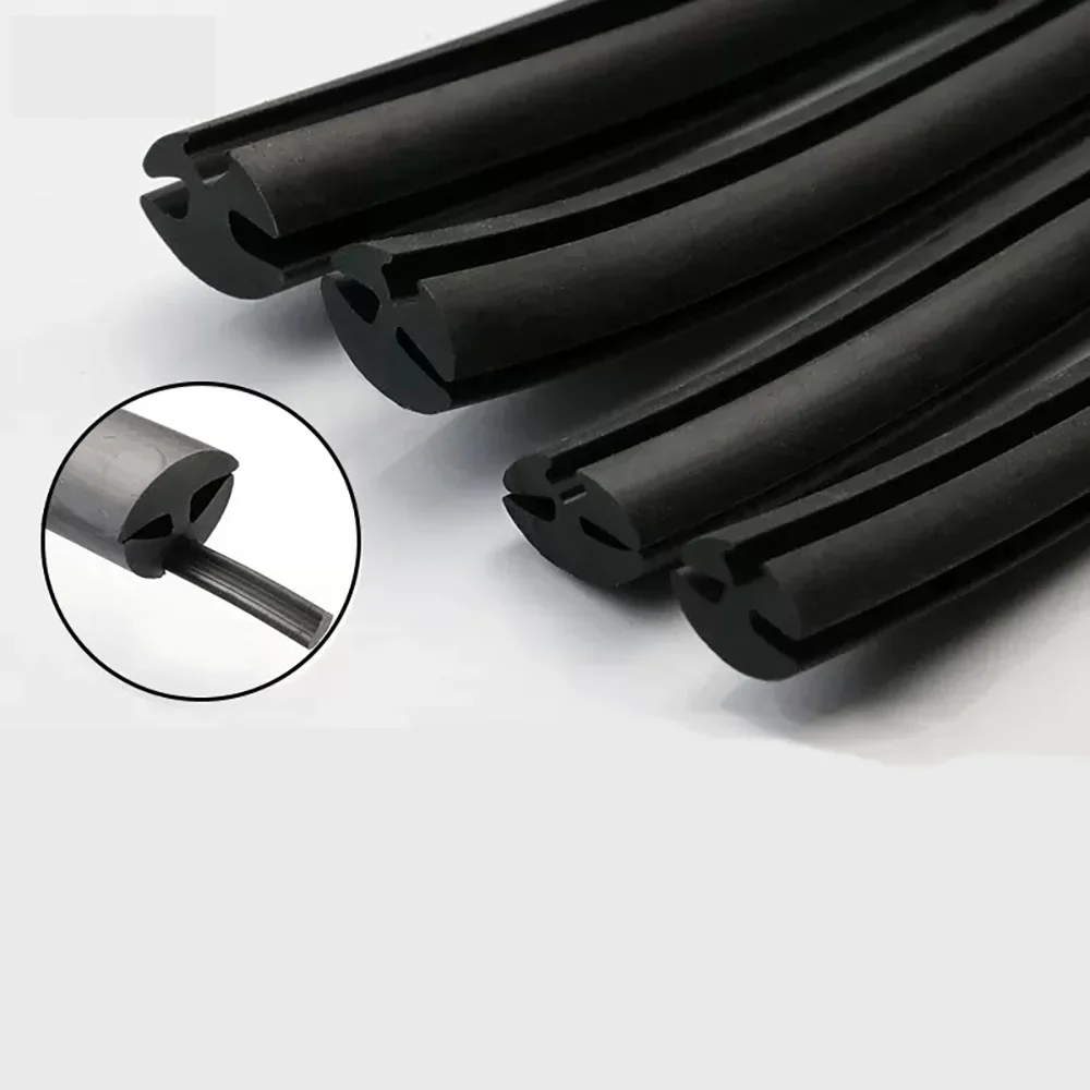 1/2/3M Three Port Rubber Caulking Strip Distribution Cabinet Glass Curtain Dustproof Shock Absorption Weatherstrip