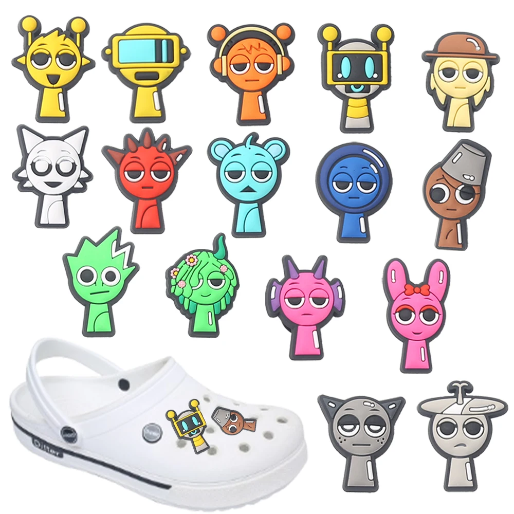 

Hot sales Sprunki Game Cartoon Series PVC shoe Charms shoe Accessories DIY Fit Clogs PVC Shoe Decorations Buckle Kids Gifts