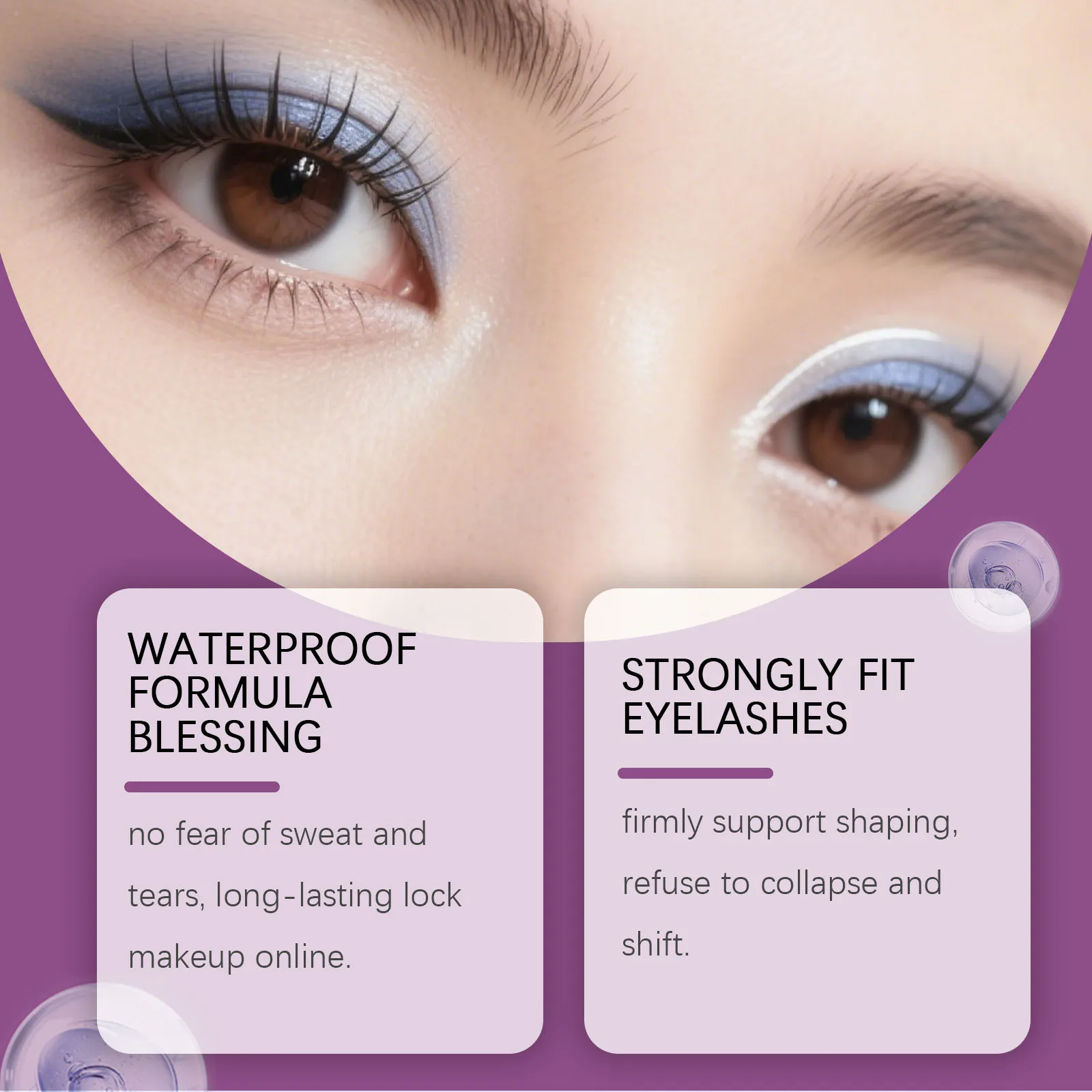 Zephoco Professional Eyelash Extension Glue Long Lasting Waterproof Mascara Adhesive for Cluster Eyelash Glue for Sensitive Eyes