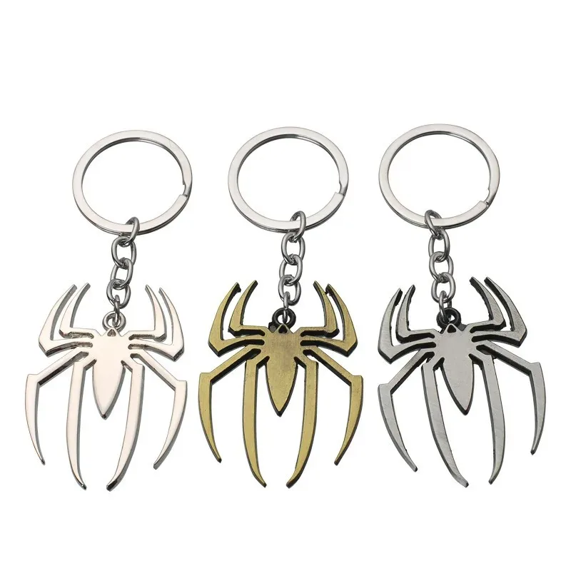 Miniso Anime Avenger Marvel Spiderman Spider Metal Car Keychain Men Women Bag Pendant Keyring Creative Key Holder Birthday Gift